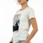 Beige Boutique Shirt Großhandel mit Taschen Print und dezenten Strassteinen