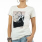 Beige Boutique Shirt Großhandel mit Taschen Print und dezenten Strassteinen