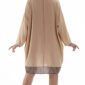 Beiges Oversize Damen Tunika Kleid Rückansicht Großhandel