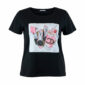 Shirt Schwarz mit Strass Damen Shirt mit Fashion Print und dezenten Strassteinen