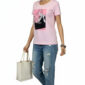 Großhandel Rosa Boutique Shirt mit Fashion Print und Strassteinen vorne