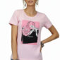 Großhandel Rosa Boutique Shirt mit Fashion Print und Strassteinen vorne
