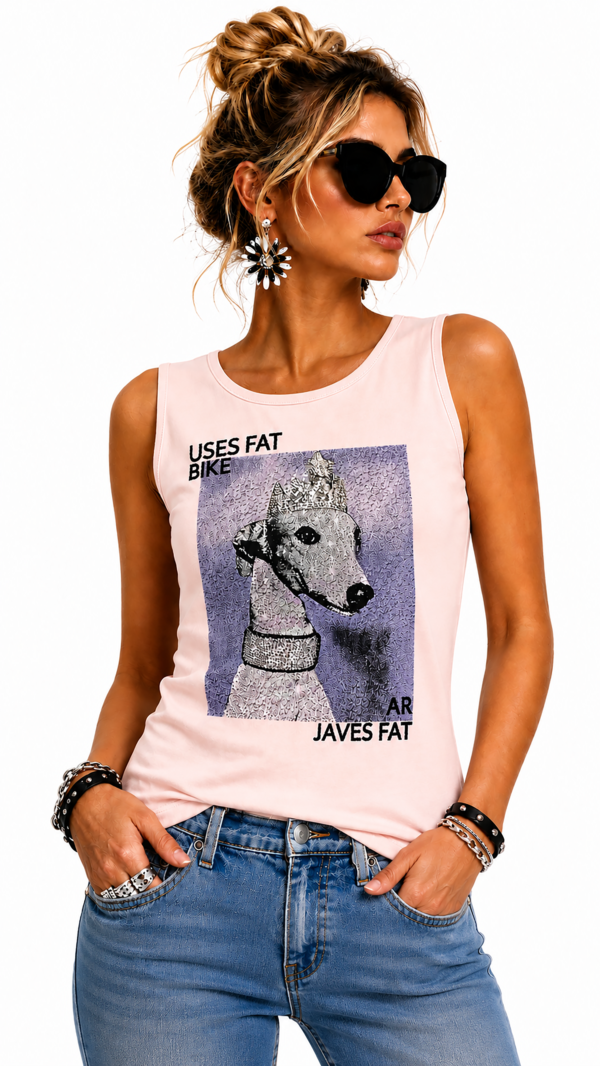 Detail Hunde Print mit Strass rosa Damen Top Großhandel