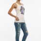 Rosa Damen Top Großhandel Teddy Print Detail Strass
