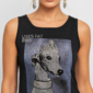 Schwarzes Damen Top Großhandel Dog Print Detail Strass