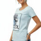 Shirt Hellblau mit Strass Damen COOL Print Vorderansicht