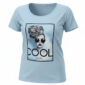 Shirt Hellblau mit Strass Damen COOL Print Vorderansicht