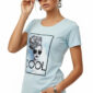 Shirt Hellblau mit Strass Damen COOL Print Vorderansicht