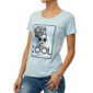 Shirt Hellblau mit Strass Damen COOL Print Vorderansicht