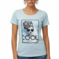Shirt Hellblau mit Strass Damen COOL Print Vorderansicht