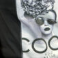 Shirt Schwarz mit Strass Damen Shirt mit Cool Fashion Print und dezenten Strassteinen