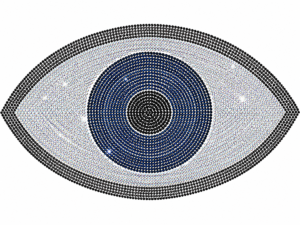 Weißes Damen Shirt Großhandel Evil Eye Print Detail Strass