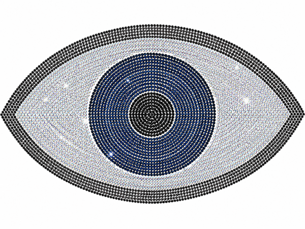 Evil Eye Print Strass Detail Damen Shirt Weißes Damen Shirt Großhandel Evil Eye Print Detail Strass