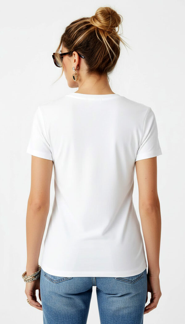 Weißes Damen Shirt Rückseite Großhandel Weißes Damen Shirt Großhandel Rückansicht