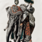 Weißes Oversize Damen T Shirt mit Strass Elefant Print Großhandel