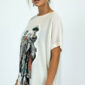 Weißes Oversize Damen T Shirt mit Strass Elefant Print Großhandel