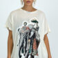 Weißes Oversize Damen T Shirt mit Strass Elefant Print Großhandel