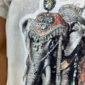 Weißes Oversize Damen T Shirt mit Strass Elefant Print Großhandel