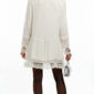 Damen Longbluse in Weiß mit Spitzen-Details und Oversize Schnitt für Boutique und Fashion Großhandel