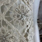 Boho Blumen Häkel Top mit Pailletten, Perlen und Steinen in Naturbeige im Ibiza Style