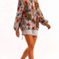 Bunte Blumenjacke Großhandel, Oversize Kapuzenjacke mit Rosenprint, Glitzertropfen und Strassblüten, rosemodee.de
