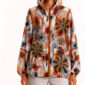 Bunte Blumenjacke Großhandel, Oversize Kapuzenjacke mit Rosenprint, Glitzertropfen und Strassblüten, rosemodee.de