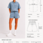 Denim Zweiteiler Großhandel Damen – Oversize Acid-Wash-Jeanshemd mit „D'OR"-Steinapplikation und passende Denim-Shorts mit Gummibund – rosemodee.de
