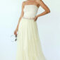 Gelbe Oversize Damen Tüllrock Maxi mit Perlendetails