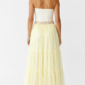 Gelbe Oversize Damen Tüllrock Maxi mit Perlendetails