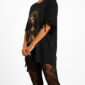 Heilige Maria Strass Oversize Shirt Großhandel Lot 2 Stück – Gothic Damen Longshirt Schwarz (1)