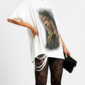 Heilige Maria Strass Oversize Shirt Weiß mit hochwertigem Print und Strassteinen