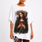 Heilige Maria Strass Oversize Shirt Weiß Großhandel Lot