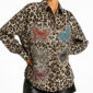 Leopardenhemd Großhandel, Oversize Hemd mit Strass Schmetterlingen im Leopardenprint, rosemodee.de