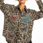 Leopardenhemd Großhandel, Oversize Hemd mit Strass Schmetterlingen im Leopardenprint, rosemodee.de