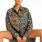 Leopardenhemd Großhandel, Oversize Hemd mit Strass Schmetterlingen im Leopardenprint, rosemodee.de