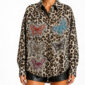 Leopardenhemd Großhandel, Oversize Hemd mit Strass Schmetterlingen im Leopardenprint, rosemodee.de
