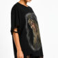 Muttergottes Strass Oversize Shirt in Schwarz mit Maria Motiv und hochwertigen Strassteinen