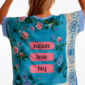 Oversize Affenmotiv Shirt Großhandel, Chinoiserie Print mit Affe, Strasssonnenschirm und Strassbank, rosemodee.de