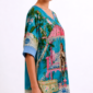 Oversize Affenmotiv Shirt Großhandel, Chinoiserie Print mit Affe, Strasssonnenschirm und Strassbank, rosemodee.de