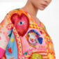Oversize Amalfi Shirt Großhandel, mediterraner Print mit Amore Schriftzug, Pailletten Zitrusfrüchten und Strassherz, rosemodee.de