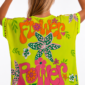 Oversize Gepard Shirt Großhandel, Pop Art Print mit Strassfell und buntem Dschungelmotiv, rosemodee.de