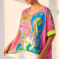 Oversize Gepard Shirt Großhandel, Pop Art Print mit Strassfell und buntem Dschungelmotiv, rosemodee.de