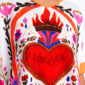 Oversize Herz Shirt Großhandel, Shirt mit flammendem Herz, El Amor Schriftzug und Strassbesatz im Folk Art Stil, rosemodee.de