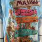 Oversize Shirt mit Malibu Beach Print und Strassdetails in Hellblau-Weiß