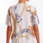 Print Shirt Großhandel Tencel Kette, illustrativer Reitmotiv Print mit goldenen Ketten und Strassriemen, rosemodee.de