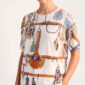 Print Shirt Großhandel Tencel, illustrativer Quasten und Kordel Print mit funkelndem Strassanhänger, rosemodee.de