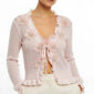 Rosa Oversize Damen Bluse mit 3D-Blumen und Perlendetails Großhandel