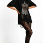Royal Bulldog Strass Oversize Shirt Schwarz mit Kronenmotiv und hochwertigen Strassteinen