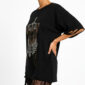 Royal Bulldog Strass Oversize Shirt Schwarz mit Kronenmotiv und hochwertigen Strassteinen