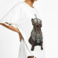 Royal Bulldog Strass Oversize Shirt Weiß mit Kronenmotiv und hochwertigen Strassteinen